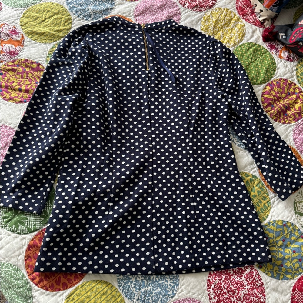 Boden Aria Jersey Jacquard Top Navy Ivory Spot Size 8 - Picture 13 of 14